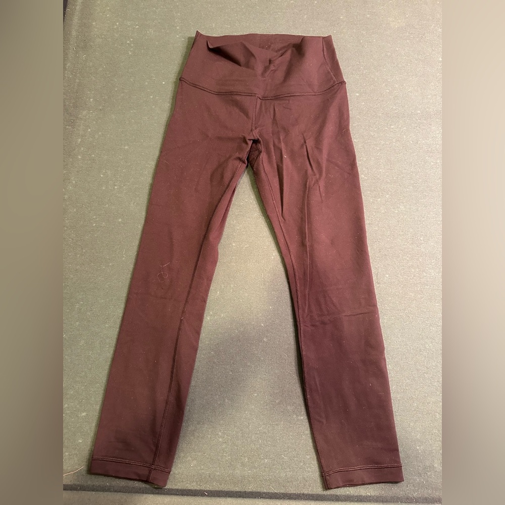 Maroon Lululemon High-Waisted Leggings